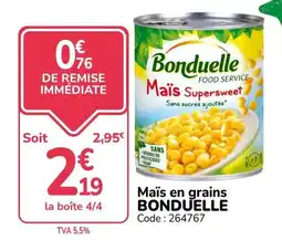 Promocash BONDUELLE Maïs en grains offre