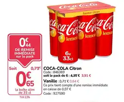 Promocash Coca-Cola Citron offre