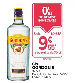 Promocash Gordon's Gin offre