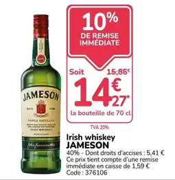 Promocash Jameson Irish Whiskey offre