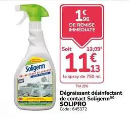 Promocash Soligerm Dégraissant désinfectant de contact offre