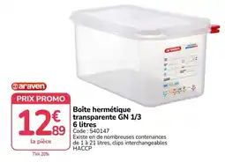 Promocash araven Boîte hermétique transparente GN 1/3 offre