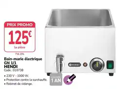 Promocash HENDI Bain-marie électrique offre