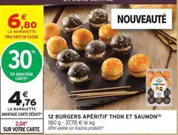 Intermarché 12 Burgers Apéritif Thon et Saumon offre