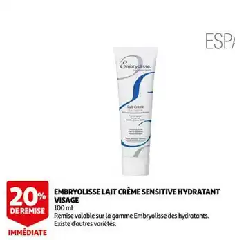 Auchan Embryolisse Lait Crème Sensitive Hydratant Visage offre