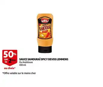 Auchan Sauce Samouraï Spicy Devos Lemmens offre