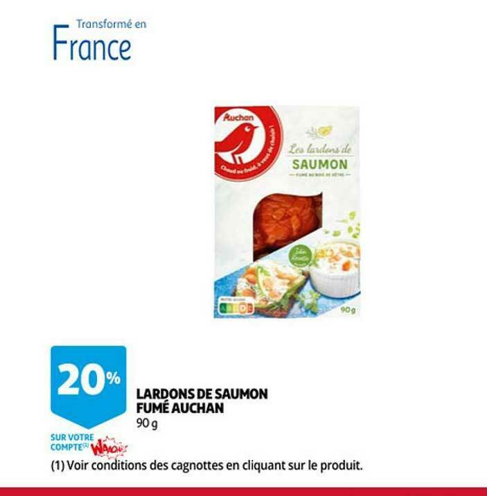 Promo Lardons De Saumon Fumé Auchan chez Auchan