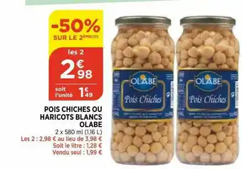 Bi1 Pois Chiches Ou Haricots Blancs Olabe offre