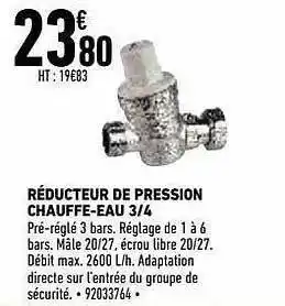 Brico Cash Réducteur De Pression Chauffe-eau 3 4 offre