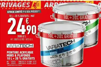 Brico Cash Peinture Acrylique Murs & Plafonds Variatech offre
