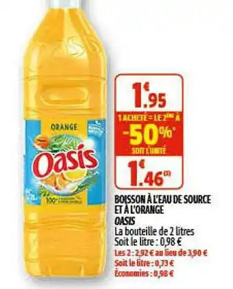 Coccimarket Boisson à L'eau De Source Et à L'orange Oasis offre