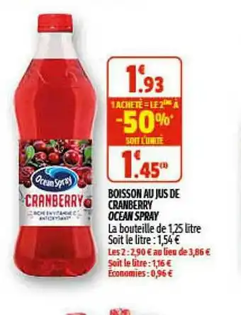 Coccimarket Boisson Au Jus De Cranberry Ocean Spray offre