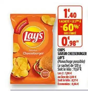 Coccimarket Chips Saveur Cheeseburger Lay's offre