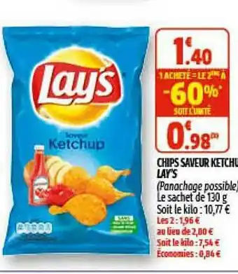 Coccimarket Chips Saveur Ketchup Lay's offre