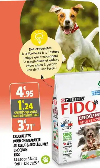 Coccimarket Croquettes Pour Chien Adulte Au Boeuf & Aux Légumes Croq'mix Fido offre