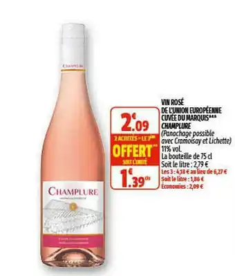 Coccimarket Vin Rosé De L'union Européenne Cuvée Du Marquis Champlure offre