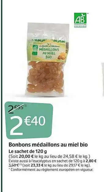 Jardiland Bonbons Médaillons Au Miel Bio offre