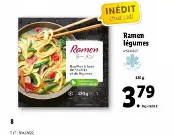 Lidl Ramen Légumes offre