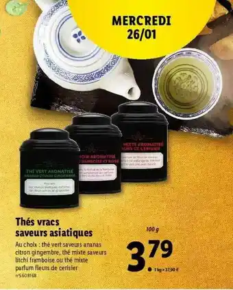Lidl Thés Vracs Saveurs Asiatiques offre