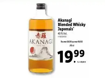 Lidl Akanagi Blended Whisky Japonais offre