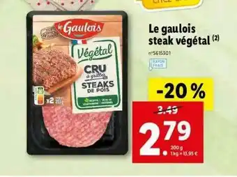 Lidl Le Gaulois Steak Végétal offre
