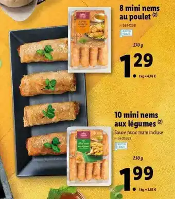 Lidl 10 Mini Nems Aux Légumes offre