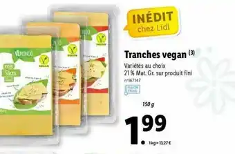 Lidl Tranches Vegan offre