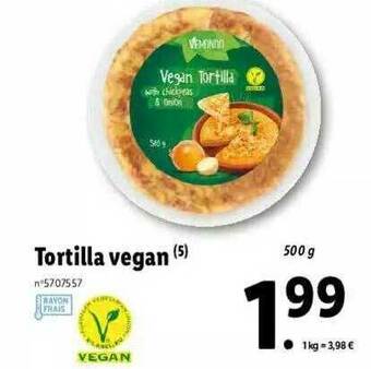 Lidl Tortilla Vegan offre