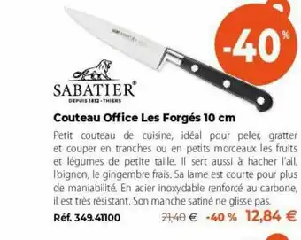 Mathon Sabatier Couteau Offfice Les Forgés 10 Cm offre