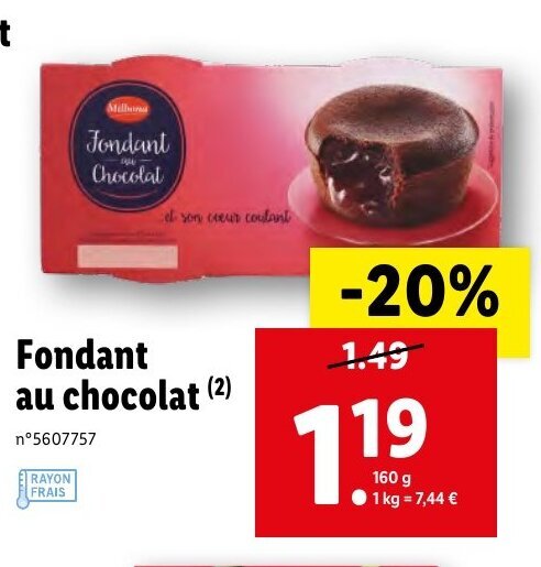 Promo Fondant Au Chocolat Chez Lidl