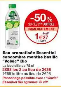 Monoprix Eau Aromatisée Essentiel Concombre Menthe Basilic offre