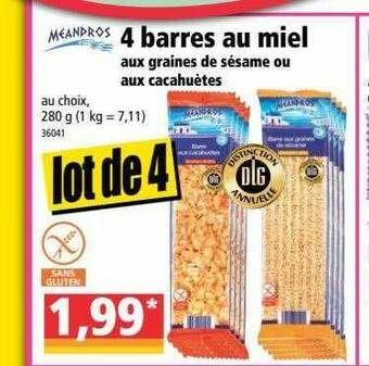 Norma 4 Barres Au Miel offre
