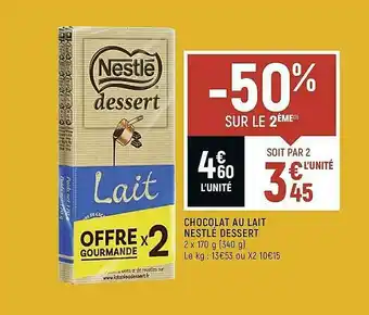 Spar Chocolat Au Lait Nestlé Dessert offre