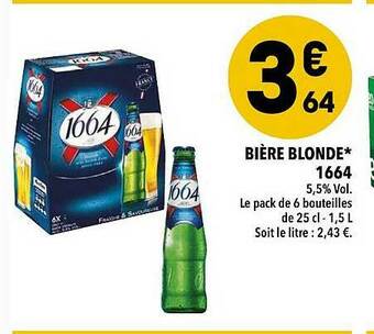 Supeco Bière Blonde 1664 offre