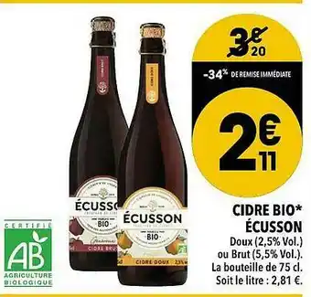 Supeco Cidre Bio écusson offre