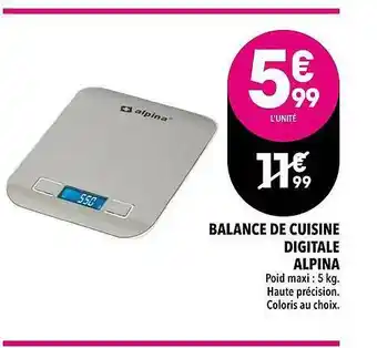 Supeco Balance De Cuisine Digitale Alpina offre