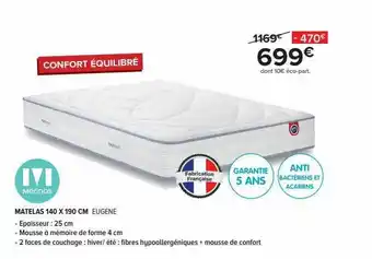 Gitem Matelas 140 X 190 Cm offre