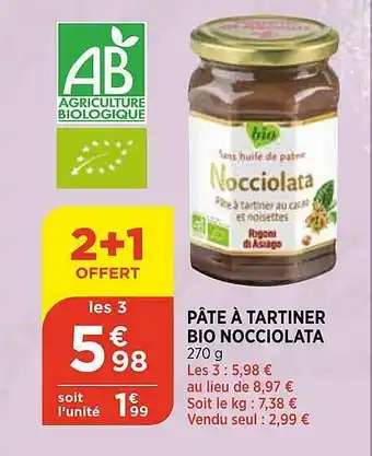 Maximarché Pâte à Tartiner Bio Nocciolata offre