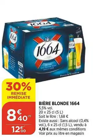 Maximarché Bière Blonde 1664 offre