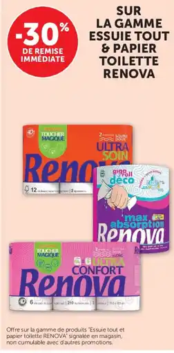 Super U Renova Essuie tout & Papier toilette offre