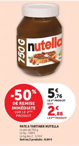 Super U Nutella PATE A TARTINER offre