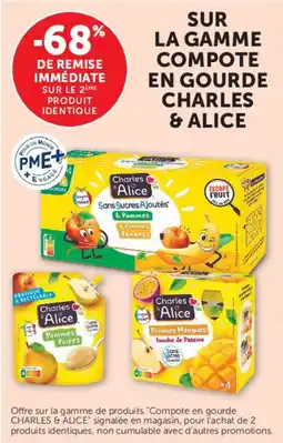 Hyper U Charles & Alice Compote en gourde offre