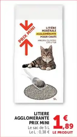Super U LITIÈRE AGGLOMERANTE PRIX MINI offre