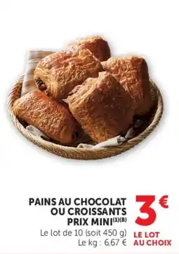 Super U Pains au chocolat ou croissants offre