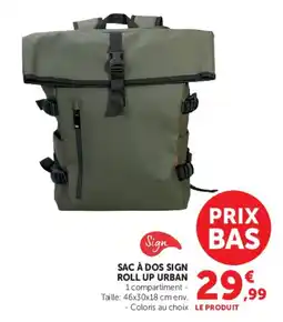 Hyper U Sign SAC À DOS SIGN ROLL UP URBAN offre