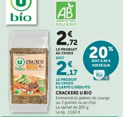 Super U U BIO CRACKERS offre