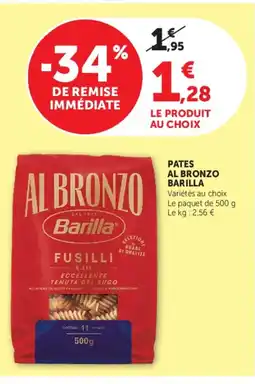 Super U Barilla Pates Al Bronzo offre