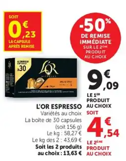 Hyper U L'OR ESPRESSO offre