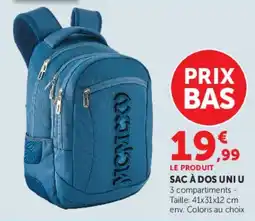 Hyper U MCMIXO SAC À DOS UNI U offre