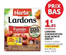 Super U Herta Lardons offre